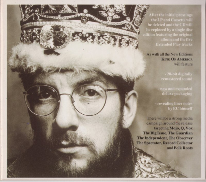 Elvis Costello  King Of America : CDs : Inlay middle